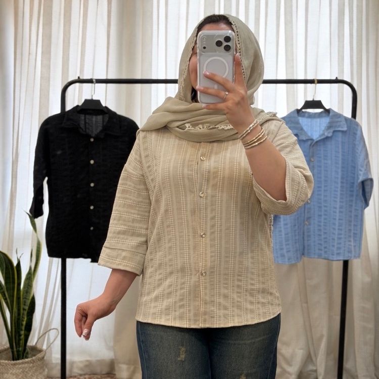 شومیز باکسی کوک دوزی - تصویر 3
