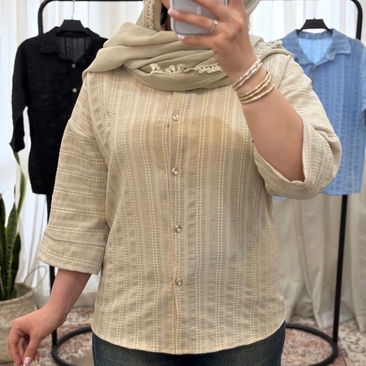 شومیز باکسی کوک دوزی - تصویر 8